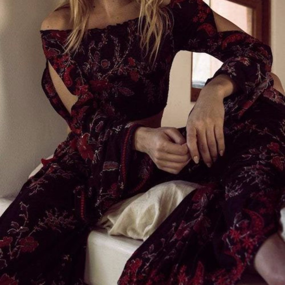MATCHING SET Top Skirt RAGA Midnight Blossom M Free People style!